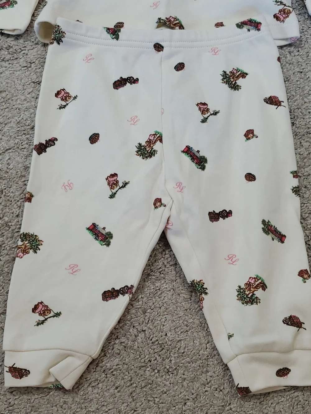 Polo Ralph Lauren Pajama Set - Long Sleeve. Polo Bear Print. 6 Months